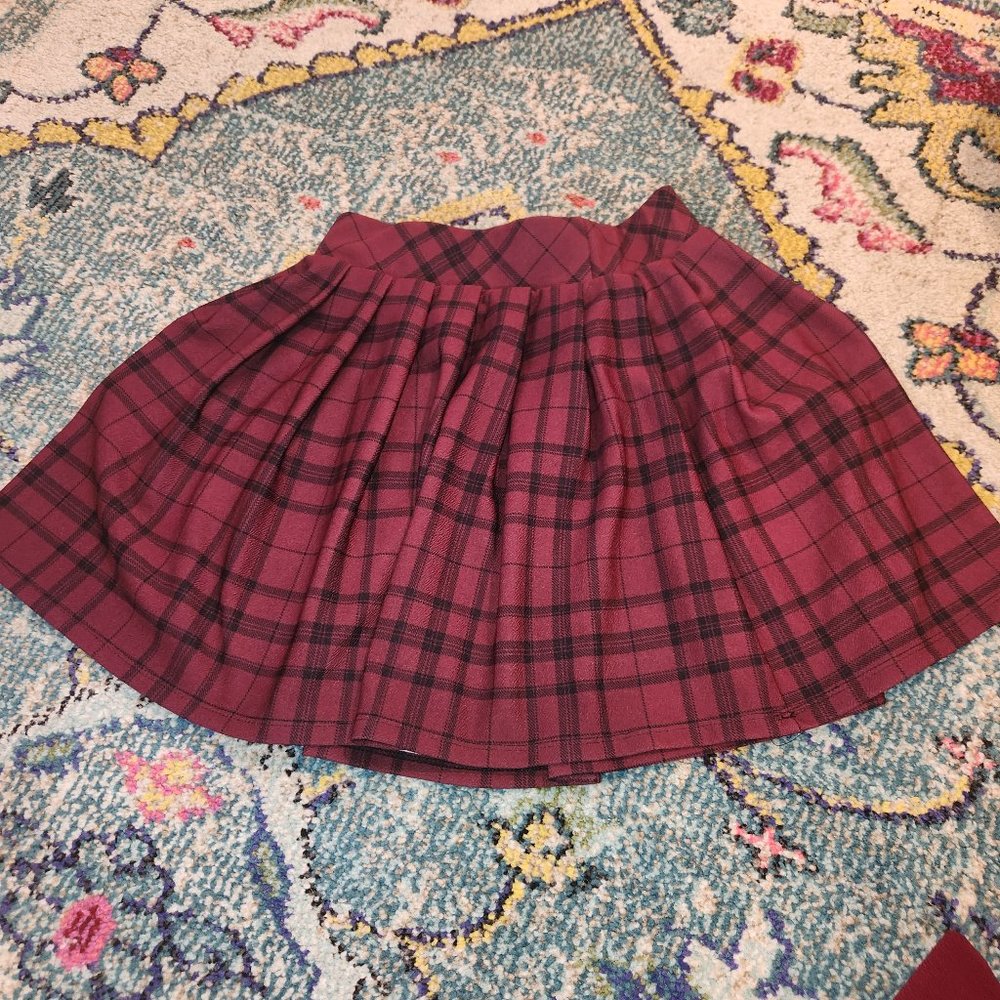 Bergandy School Girl Skirt